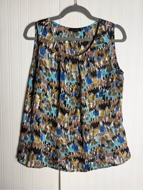 Pleione Multicolor Abstract Printed Sleeveless Top